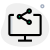 Share content online on a personal computer icon