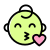 Baby blowing a kiss emoji for chat conversation icon