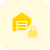 Locked pivate property warehouse with padlock symbol icon