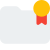 File and folder with single ribbon emblem icon