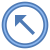 Arriba izquierda en círculo 2 icon