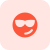 Cool expression emoji wearing sunshades shared online icon