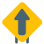 Straight forward up arrow signal as signpost icon