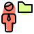 Businessman sharing a single folder on an online server icon