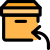 Reply arrow on the delivery box logistic icon