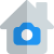 House under security with CCTV cameras isolated on a white background icon