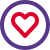 Heart shape logotype for smartwatches for measuring pulse rate icon