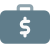 Business briefcase isolated on a white background icon