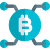 Bitcoin inter connected network for mining and processing icon