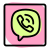 Viber logo with hand phone receiver under chat bubble icon