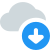 Externer-Inhalt-gespeichert-online-auf-Cloud-Server-mit-Download-Pfeil-Cloud-Color-Tal-Revivo icon