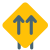 Front Lane direction with multiple arrows layout icon