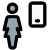 Businesswoman using web messenger on a smartphone icon