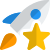 Rocket with star isolated on a white background icon