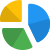 Exploded Pie chart comparison with multiple sections layout icon