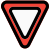 Yield sign for warning and end road icon