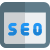 Search engine optimization article on a web browser icon