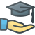 Hand Holding Graduation Cap icon