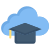 Cloud mortarboard icon
