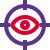 Live target of audience for web traffic with eye on crosshair icon