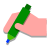 Main avec stylo icon