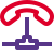 Landline phone network with multiple merge line icon