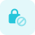 Padlock with a cross sign isolated on a white background icon