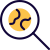 Default browser search engine with a magnifying and Earth logotype icon