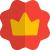 Crown in flower shaped premium membership logotype icon