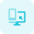 Computer to cell phone media sharing or mirroring software icon