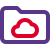 Folder on a cloud server with online content icon