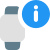 Smartwatch i button for information isolated on white backgsquare, icon
