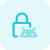 Android operating system locked with Padlock Logotype icon