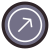 Acima à direita dentro de um círculo icon
