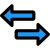 Data transfer logotype facing in opposite direction icon