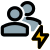 Multiple user with a flash layout isolated on a white background icon