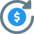 Money rotation and conversion of international currency icon