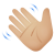 winkende Hand, mittlerer, heller Hautton icon