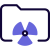 Nuclear energy work folder isolated on white background icon