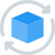 Reload cube design with loop arrows layout icon