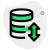 Uplink and downlink arrows on a server database transfer icon