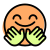 Hugging expression emoji shared on instant messenger icon