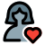 Favorite user profile picture with heart logotype icon