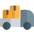 Pickup truck with large and heavy item delivery icon