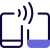 Tethering between two cell phones with wireless file transfer icon