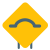 Bump ahead warning signal on road ahead icon