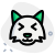 Clever fox squint with grinning at same time icon