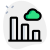 Bar chart infographics on the cloud network icon