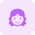 Little girl face pictorial representation with smile emoji icon