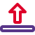 Upload processing bar with upwards arrow logotype icon